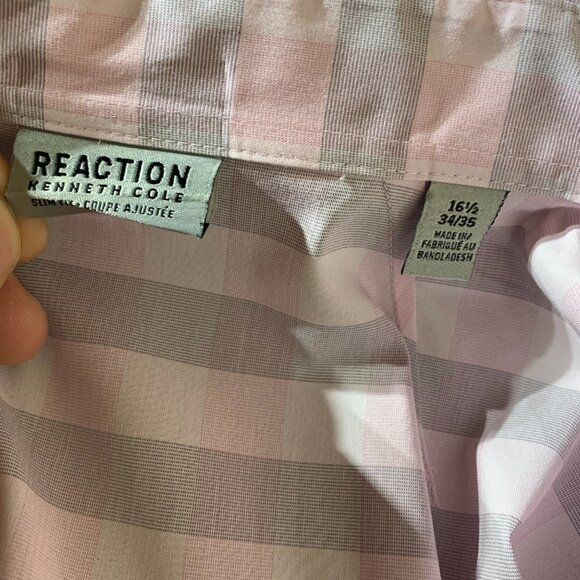 Kenneth Cole Reaction Slim Fit Checkered Print Dress Shirt - Picture 7 of 13